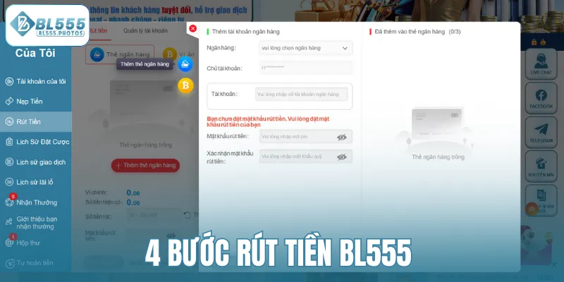 4 bước rút tiền BL555