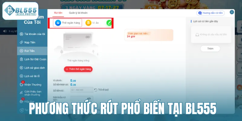 Phương thức rút phổ biến tại BL555
