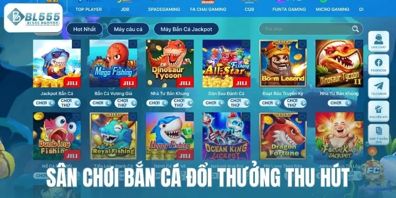 Sân chơi bắn cá đổi thưởng thu hút hàng ngàn lượt chơi