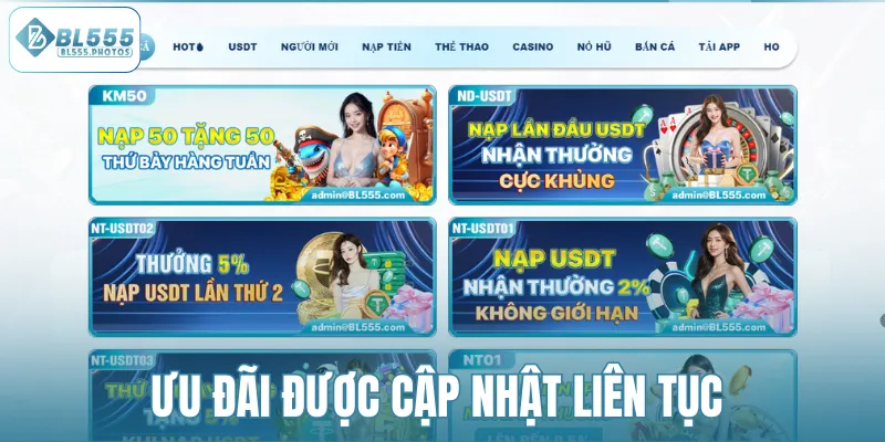 Ưu đãi được cập nhật liên tục 